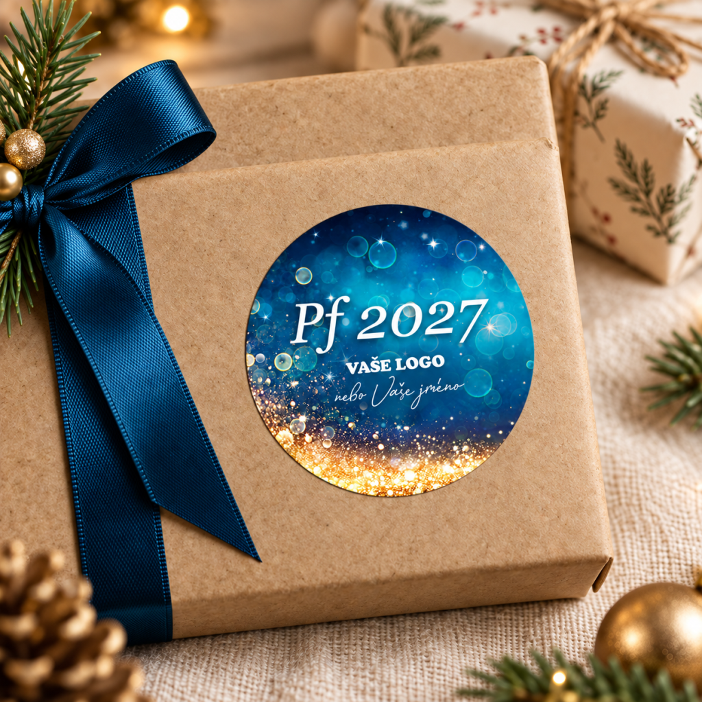 Vánoční samolepka 472 – PF 2027 – Na dárku
