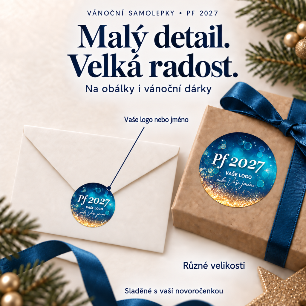 Vánoční samolepka 472 – PF 2027 – Různé velikosti