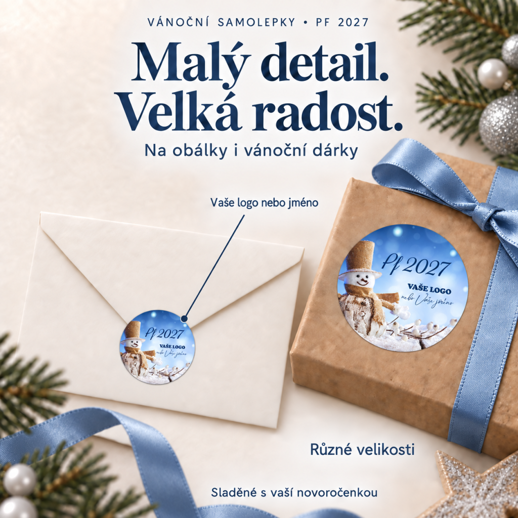 Vánoční samolepka 474 – PF 2027 – Různé velikosti