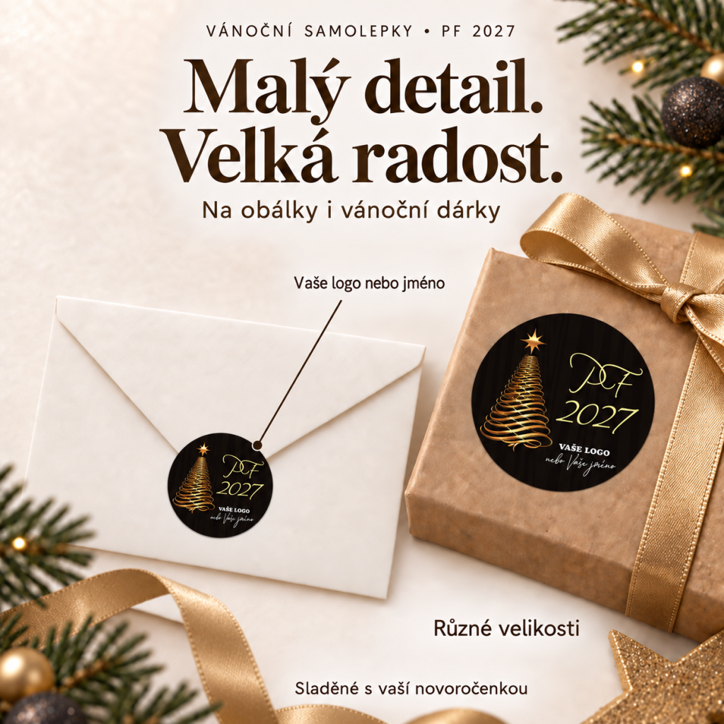 Vánoční samolepka 50 – PF 2027 – Různé velikosti