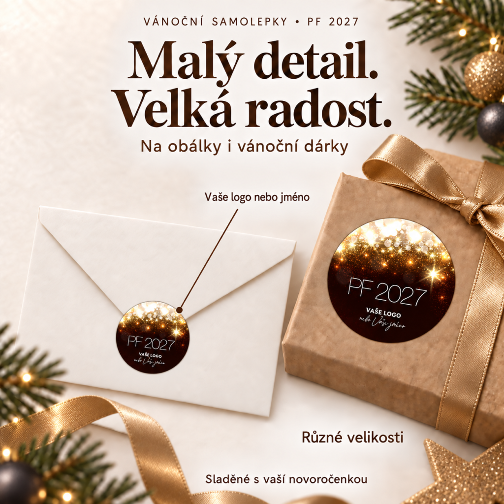 Vánoční samolepka 87 – PF 2027 – Různé velikosti