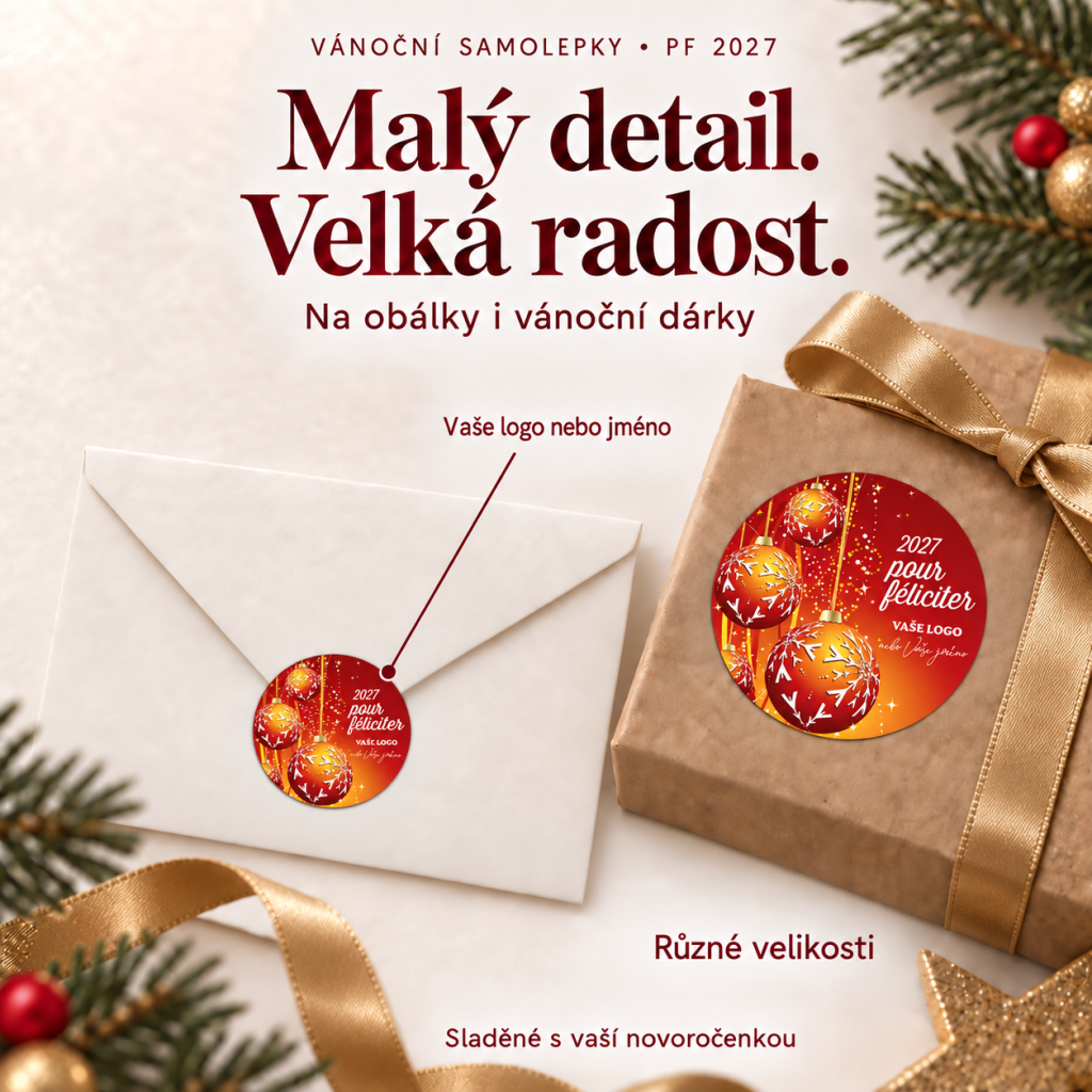 Vánoční samolepka 9 – PF 2027 – Různé velikosti