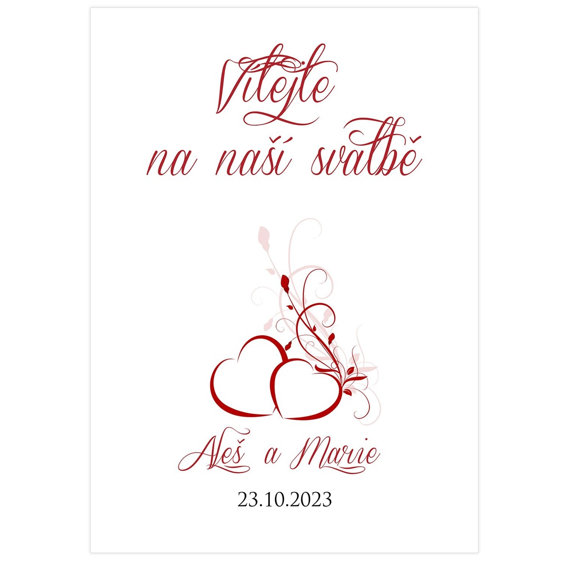 Vítací cedule 47 jako vítací cedule na svatbu