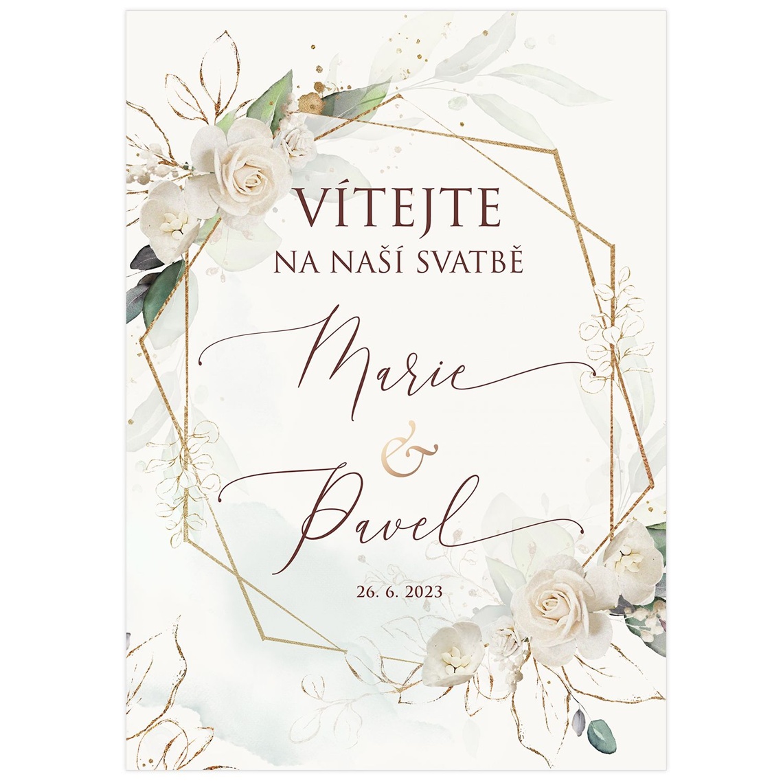Vítací cedule 275 v designu svatební kolekce