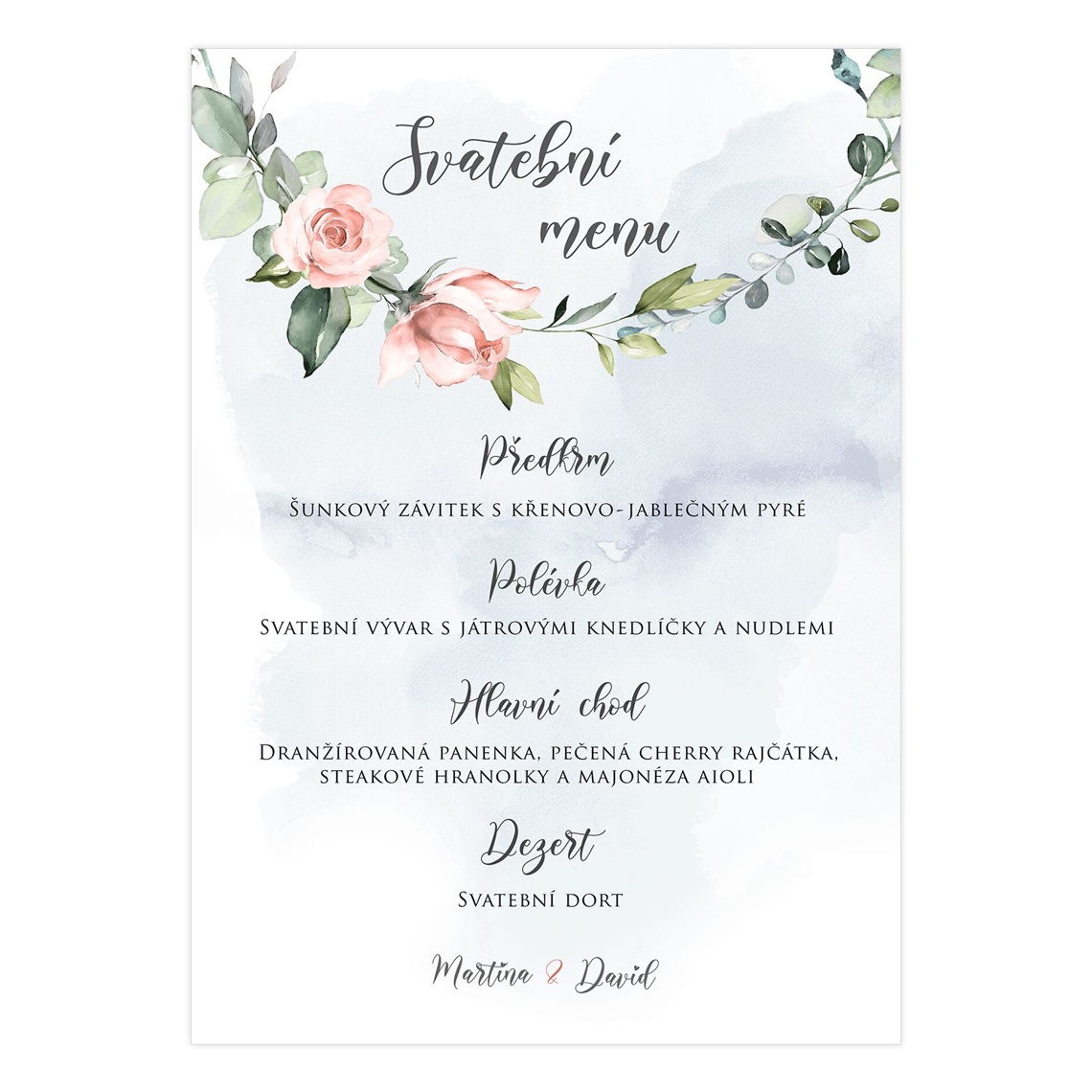 Svatební menu 271 připravené pro svatební menu