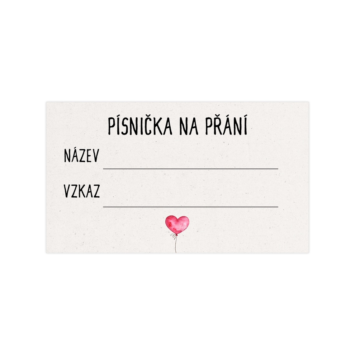 Kartička pro DJ 281 - kartička pro DJ a hudební přání
