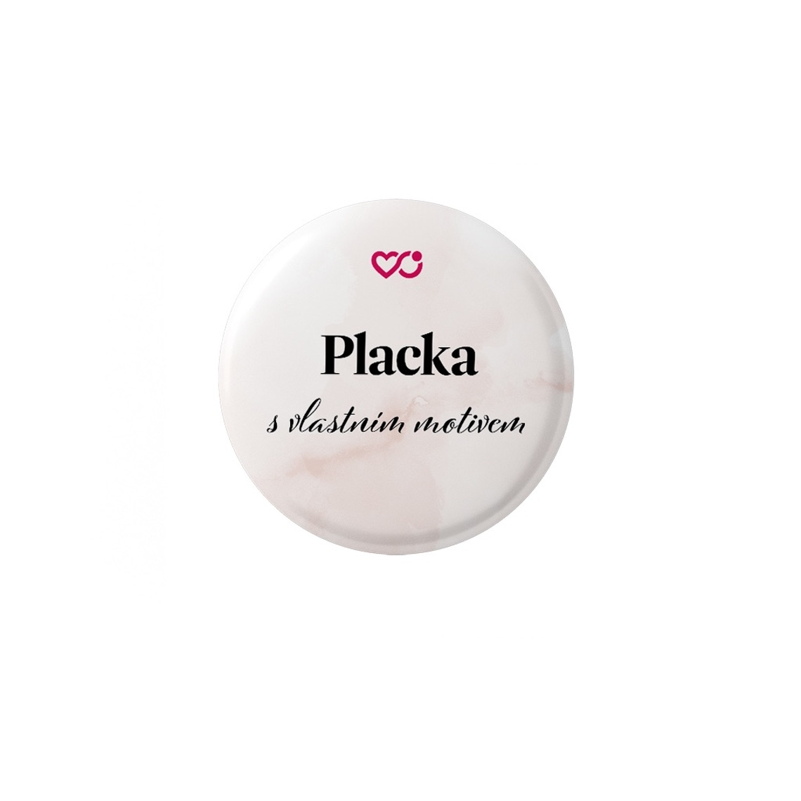 Svatební placka s vlastním motivem 1 připravené pro svatební placka
