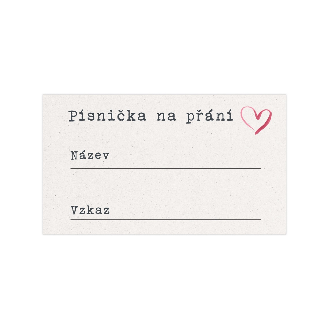 Kartička pro DJ 326 - kartička pro DJ a hudební přání