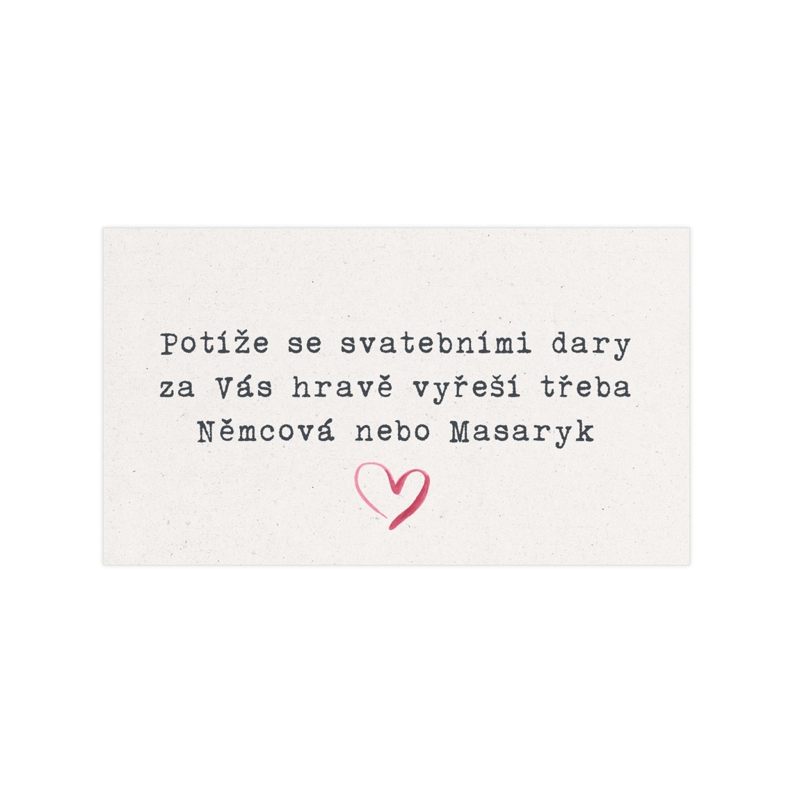 Žádost o dar 326 jako kartička se žádostí o svatební dar