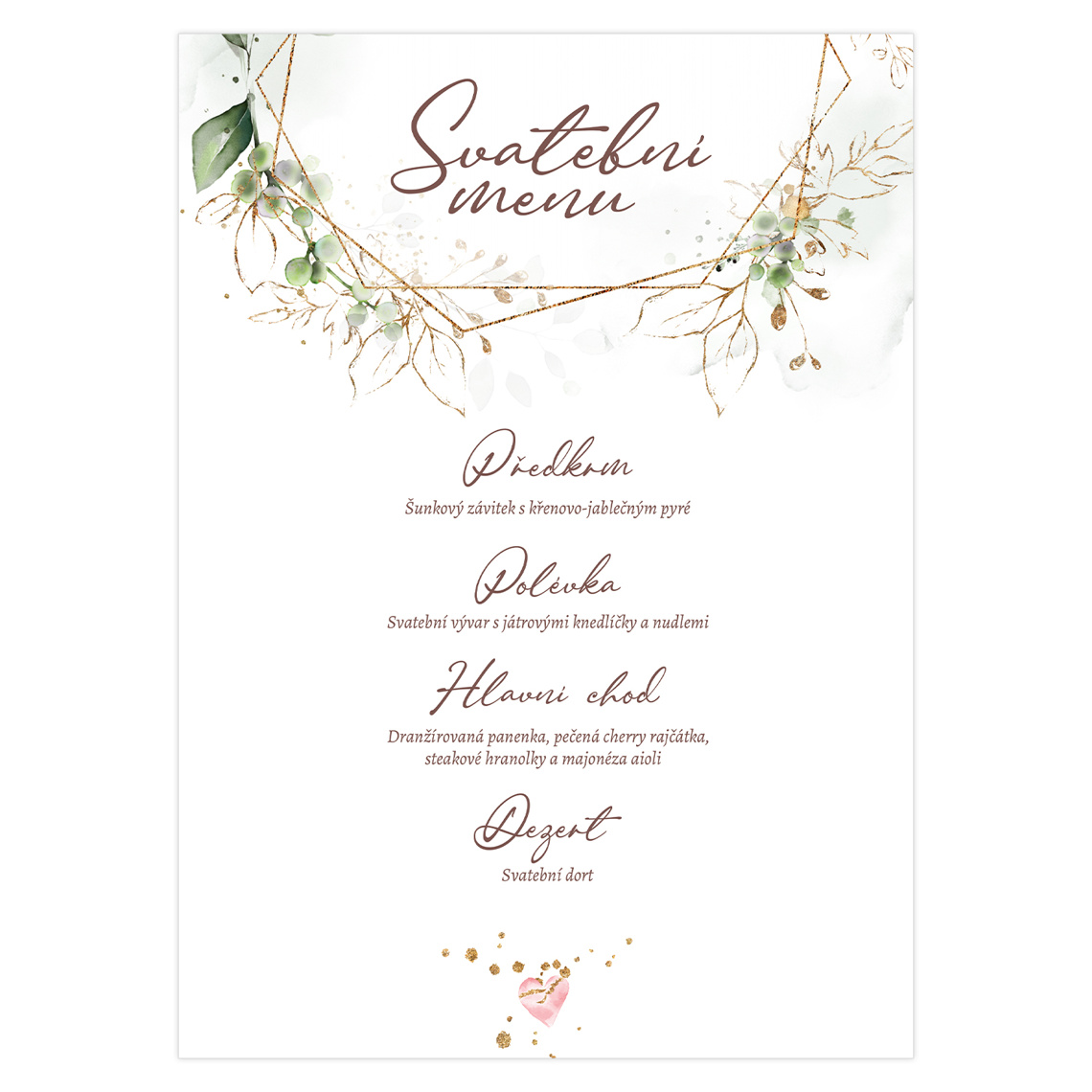 Svatební menu 349 připravené pro svatební menu