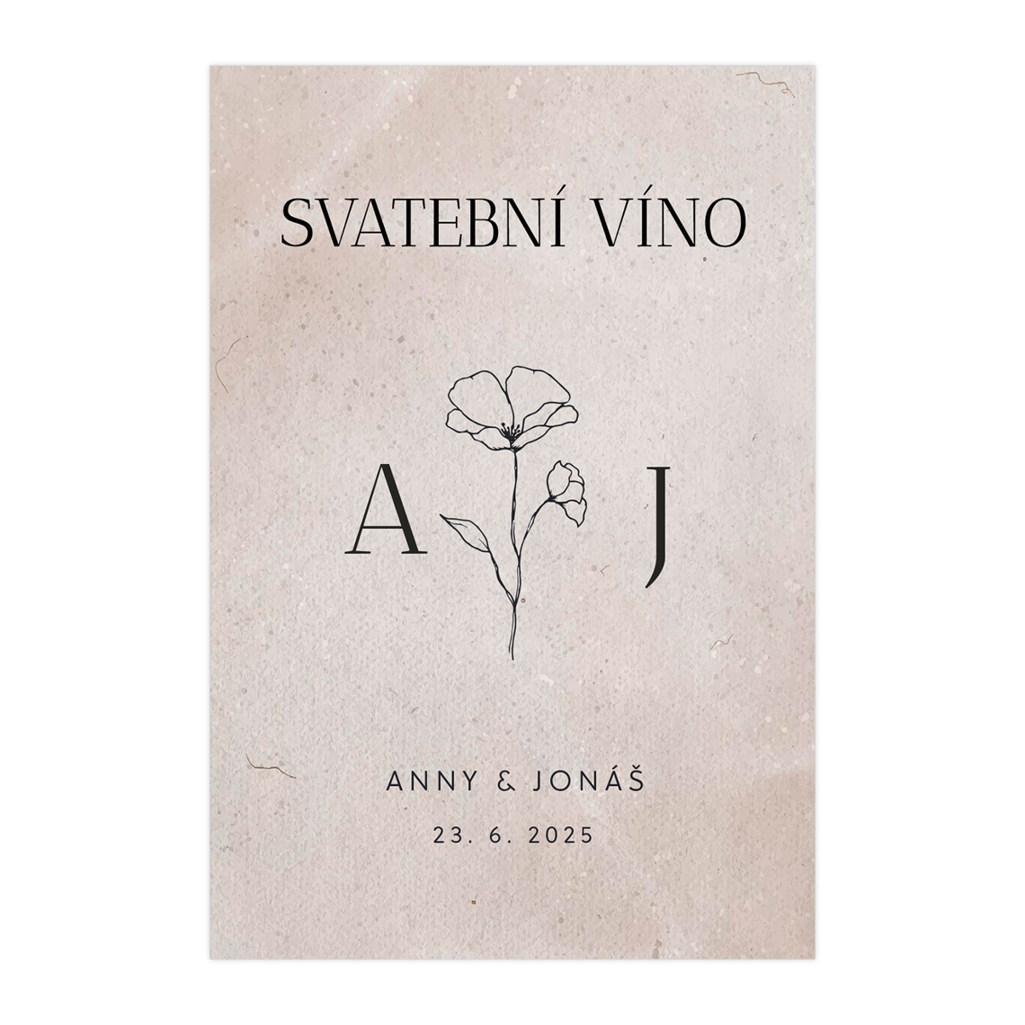 Etiketa na svatební víno 346 jako etiketa na svatební víno