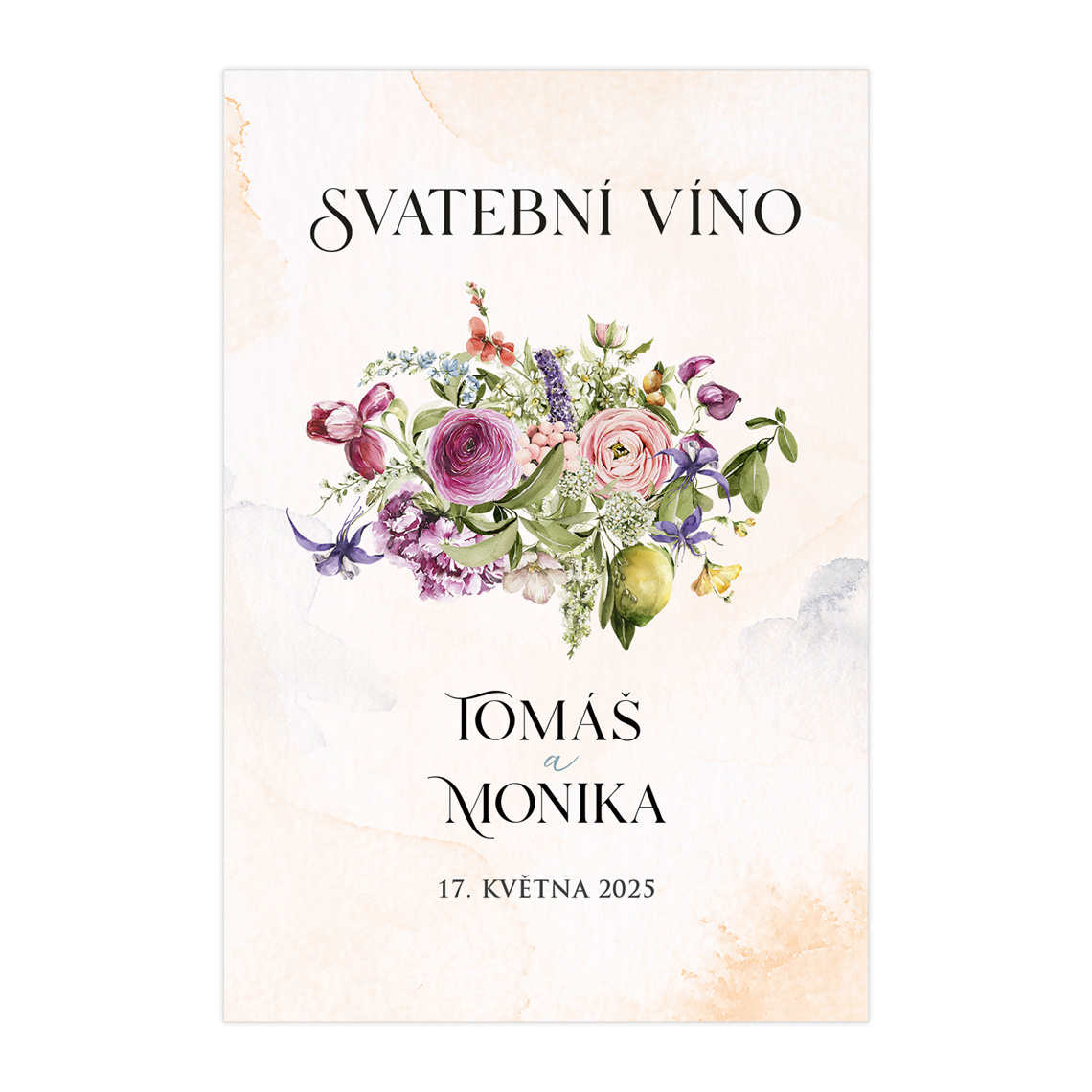 Etiketa na svatební víno 350 - etiketa na svatební víno