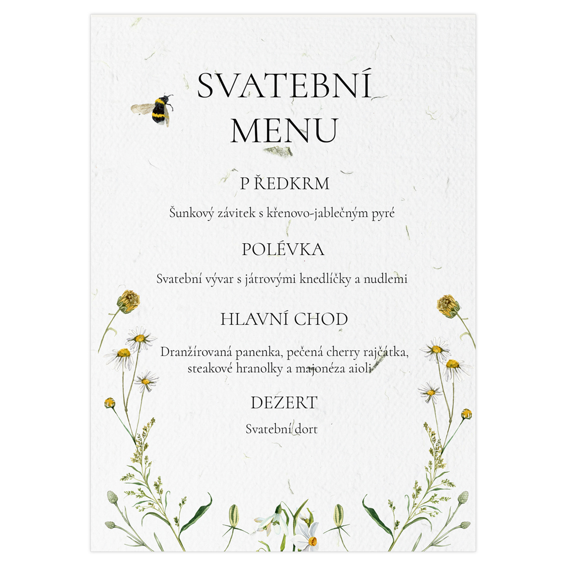 Svatební menu 352 - svatební menu na slavnostní tabuli