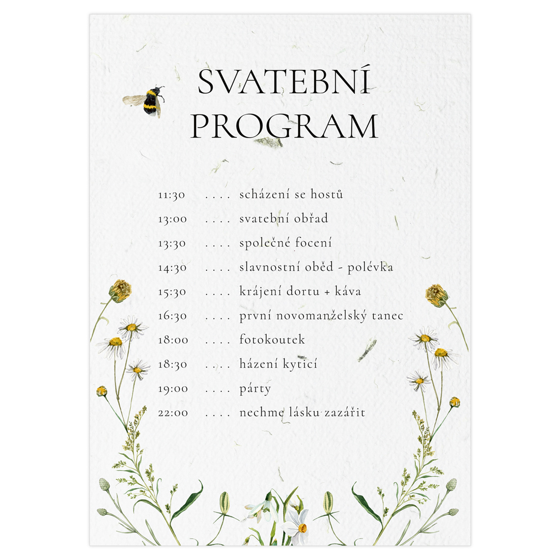 Svatební harmonogram 352 připravené pro svatební harmonogram