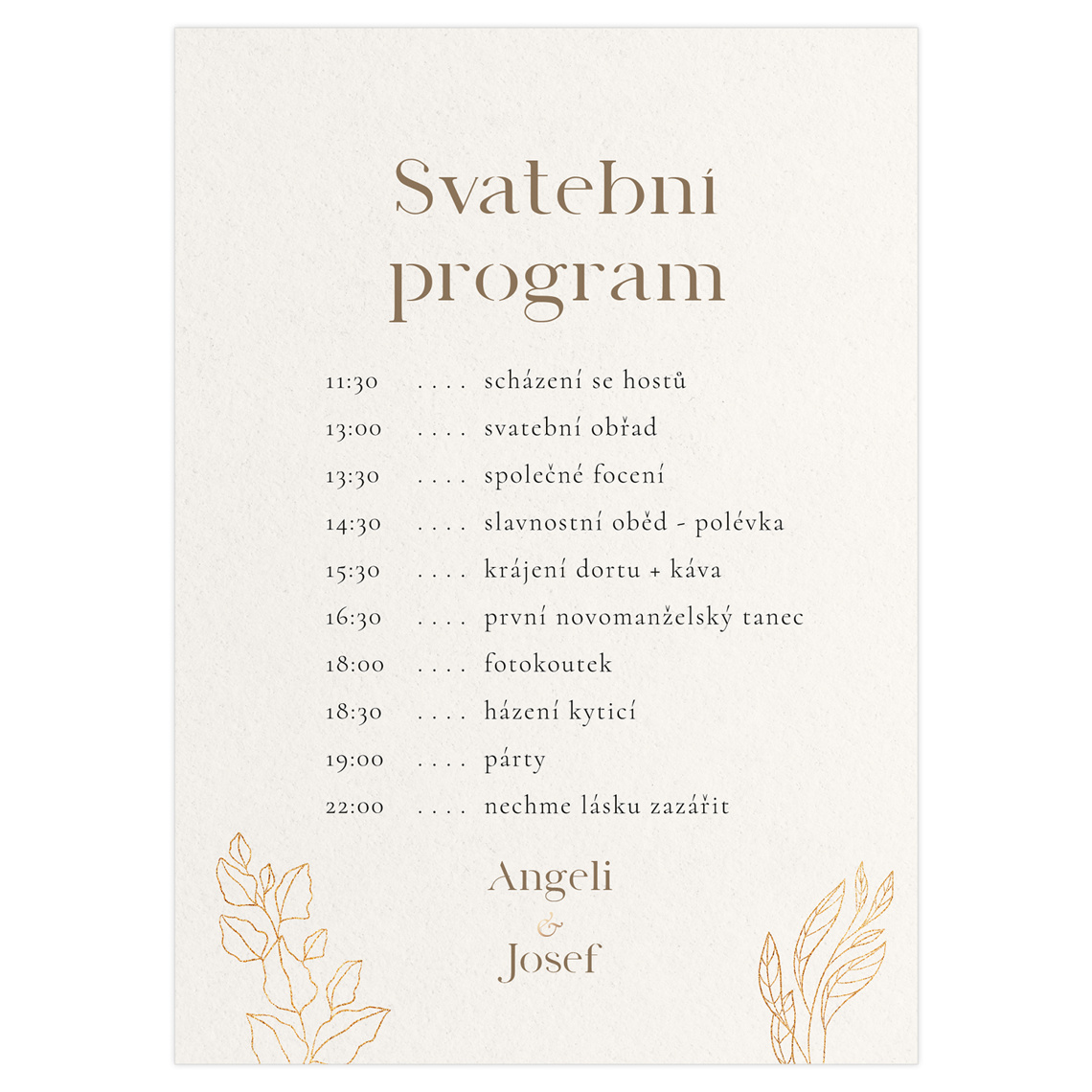 Svatební harmonogram 357 připravené pro svatební harmonogram
