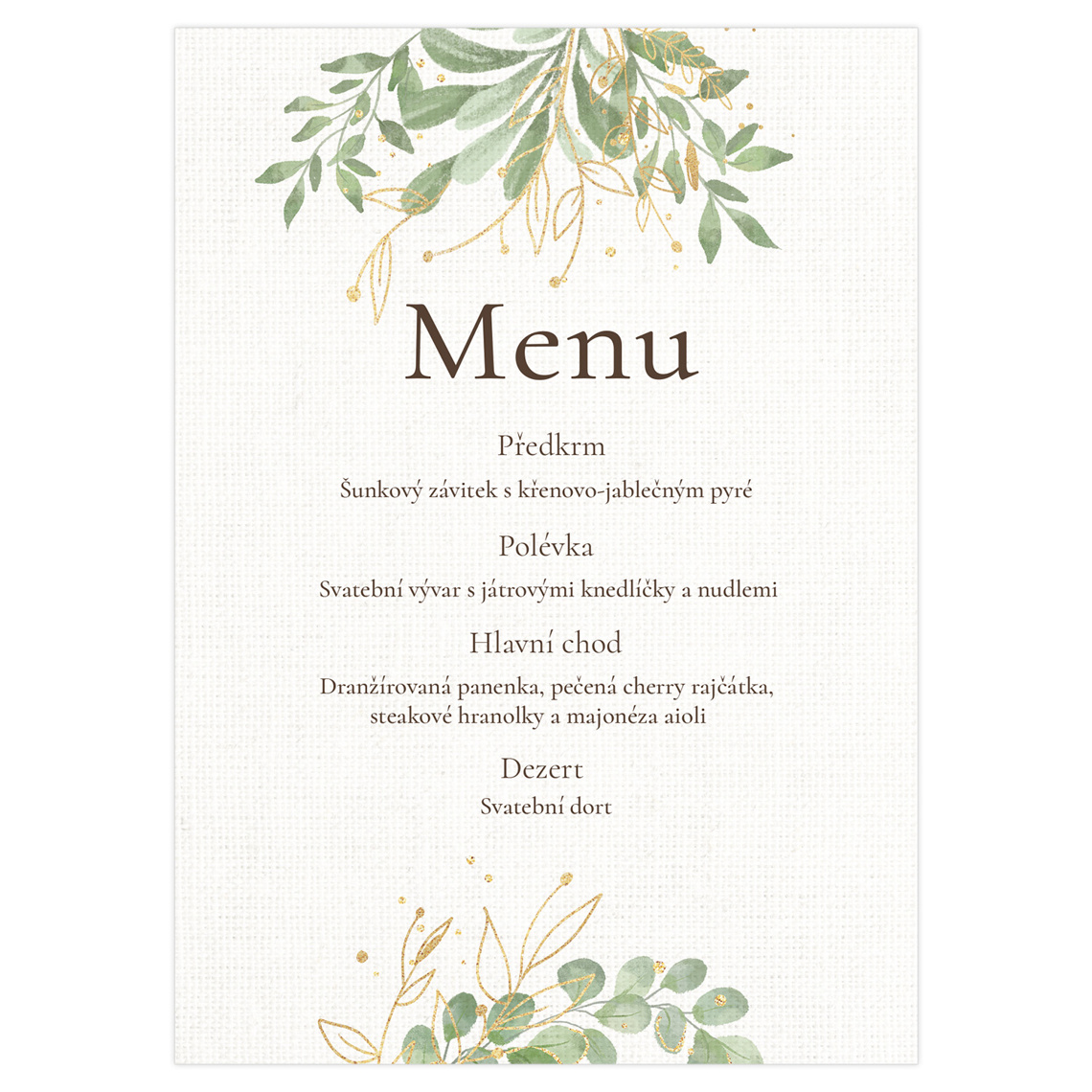 Svatební menu 363 připravené pro svatební menu