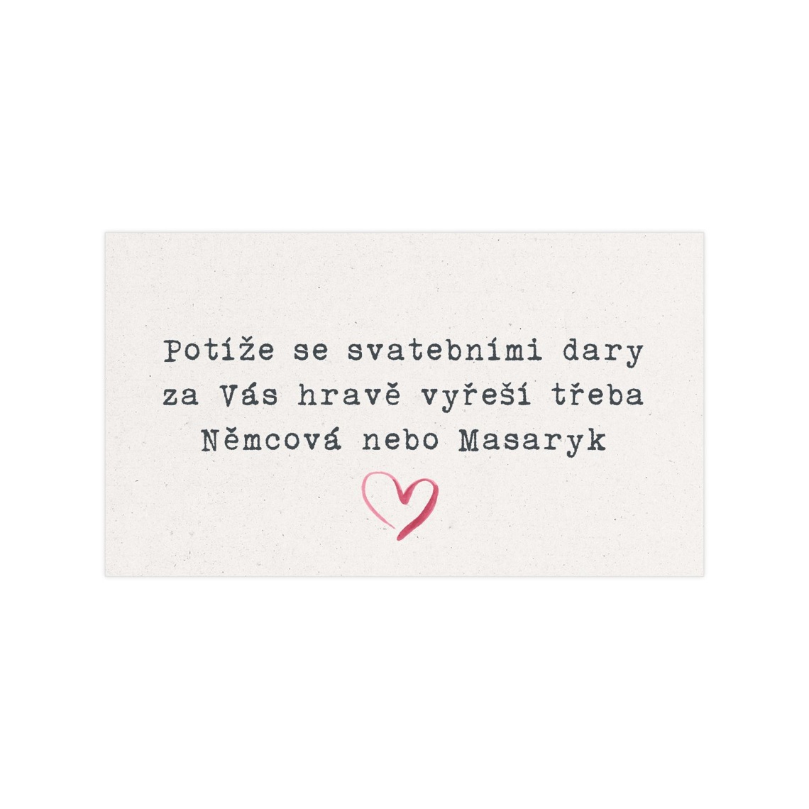 Žádost o dar 280 - kartička se žádostí o svatební dar