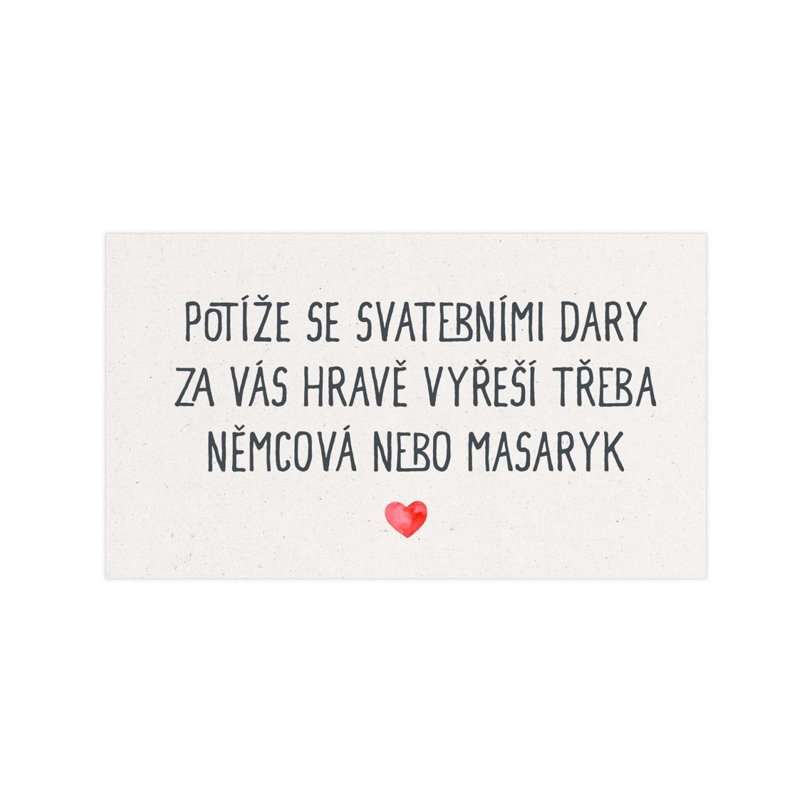Žádost o dar 284 jako kartička se žádostí o svatební dar