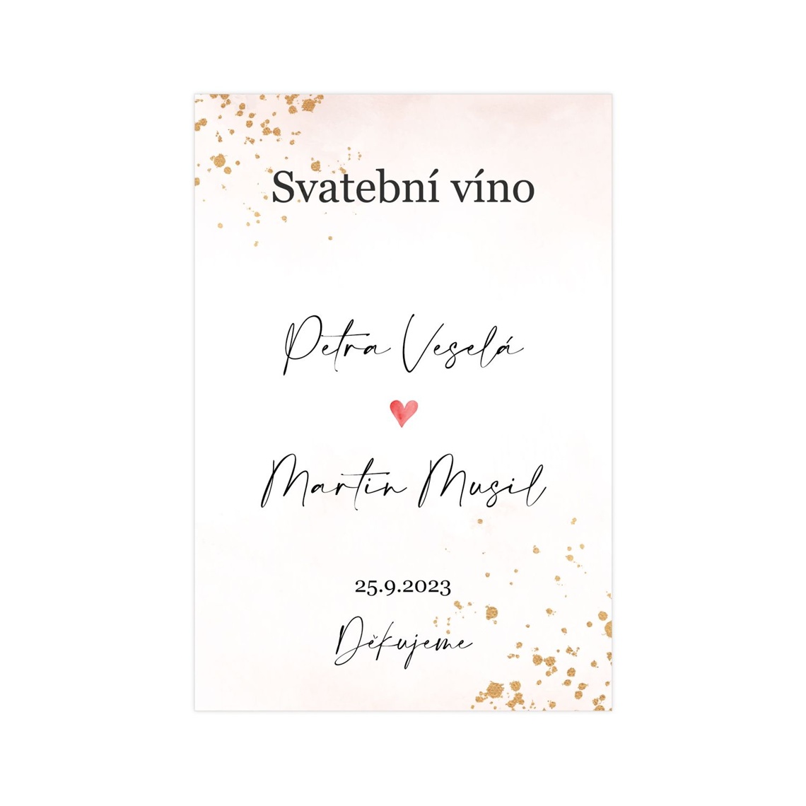 Etiketa na svatební víno 290 - etiketa na svatební víno